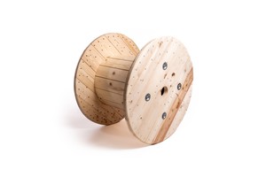 Kabeltrommel Holz 80er Möbel ohne Beschriftung