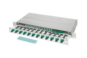 LWL 19" KEV 1HE ausz. 2xLC/APC Dupl. 9/125 komp.
