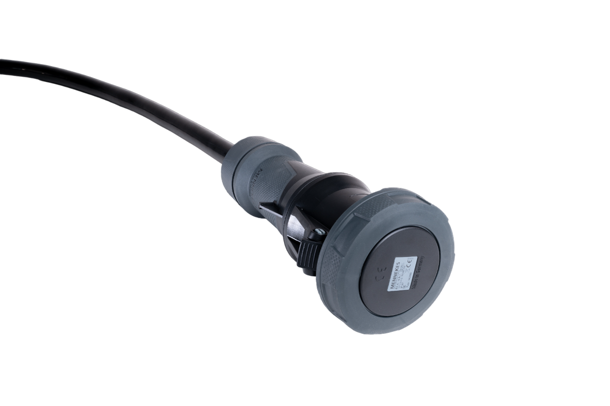 Alu Verlängerungskabel PUR Schwarz 5x16 konf. Stecker/Kupplung CEE 63A 5pol Schwarz 10m