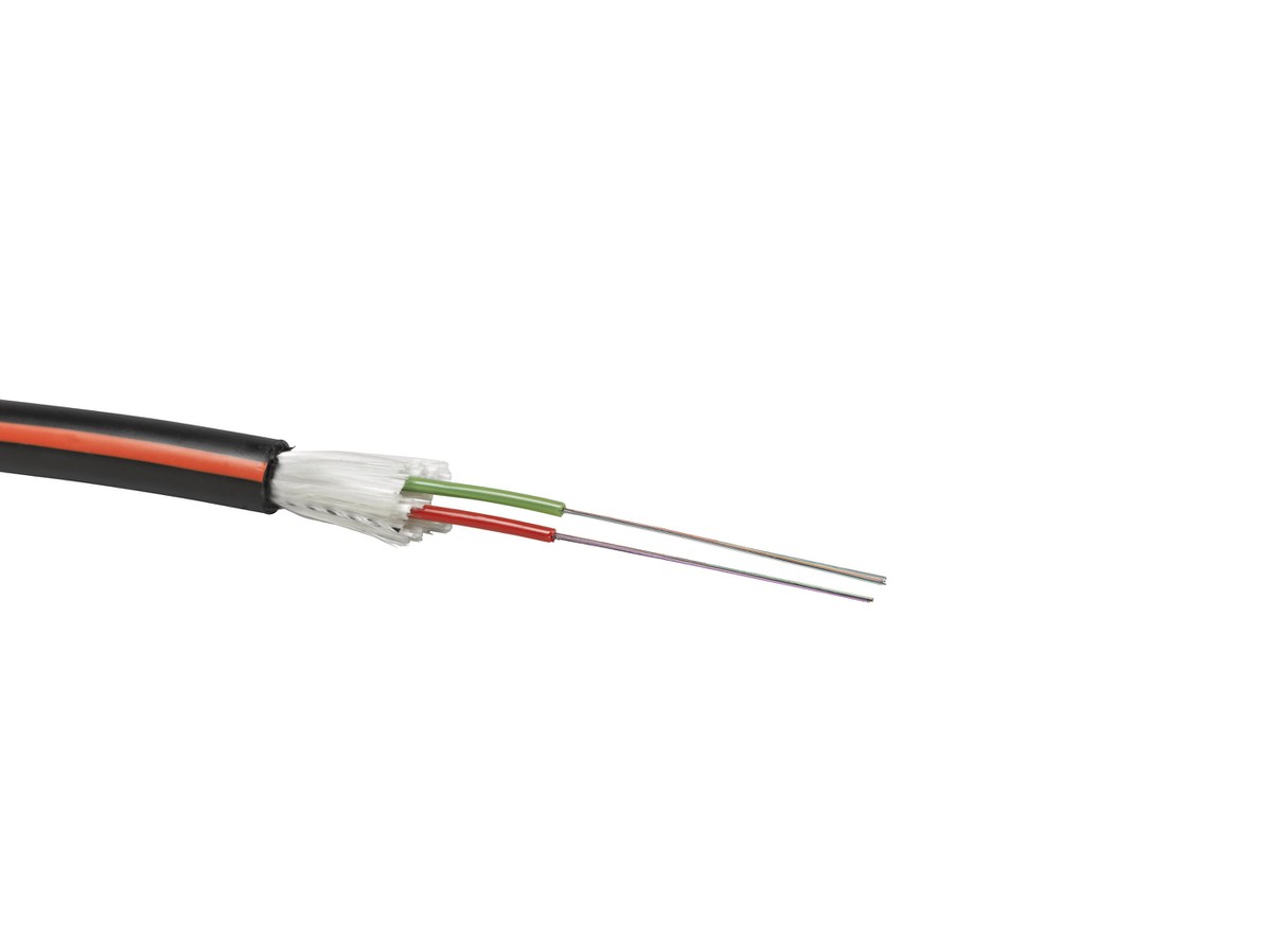 LWL Kabel H+S 24xOM3 NS PE 9.6mm sz/og 9kN