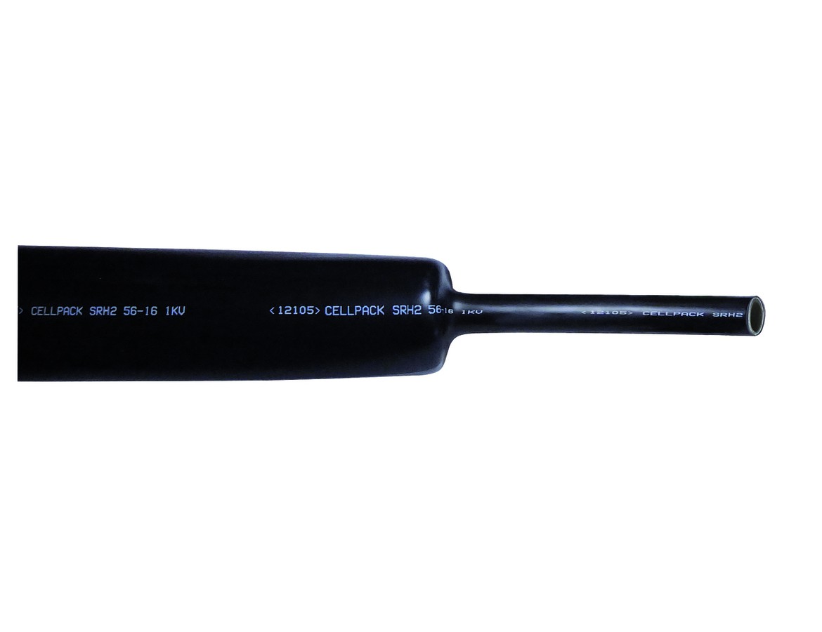 CP Warmschrumpfschlauch mittelwandig mit Kleber SRH2 56-16 schwarz, 1000 mm
