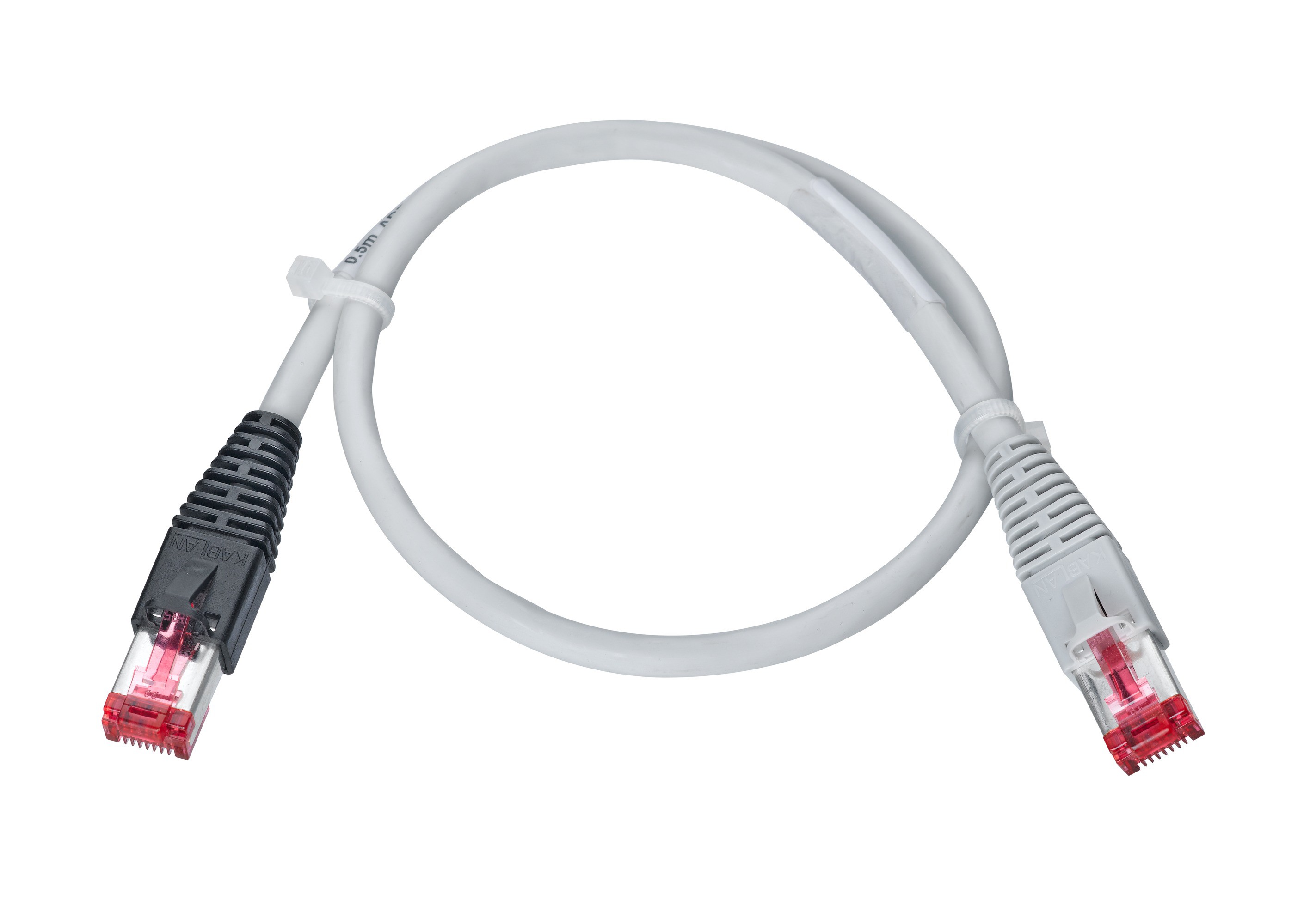 AK-fn VBS Typ 17+ Kat.6 hf gr/gr/sz 5.0m Kabel: freenet grau / Stecker Hirose TM-21 Seite 1: grau Schirm offen Seite 2: schwarz Schirm geschlossen