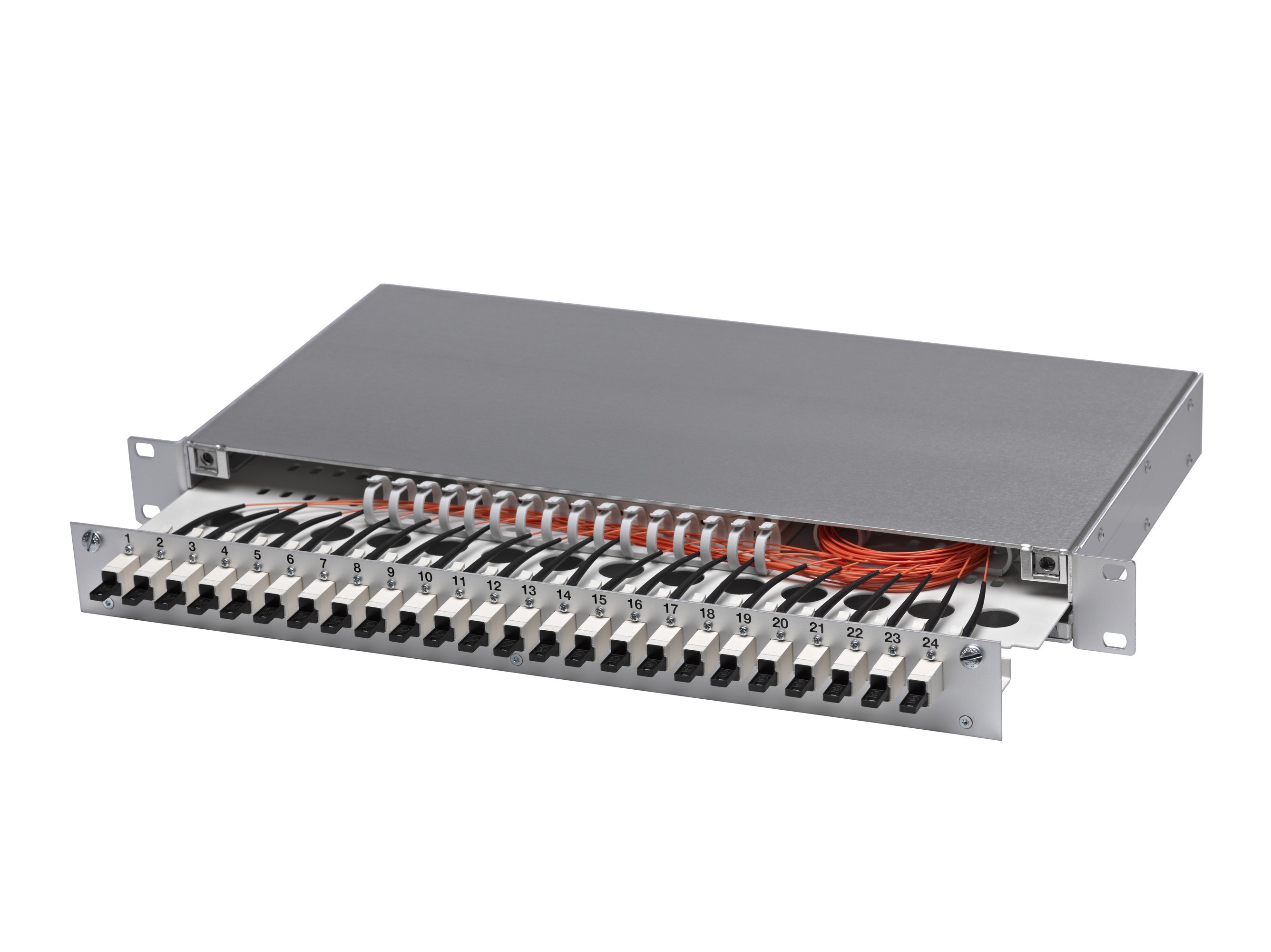 LWL 19" KEV 1HE ausz. 16xE2000 50/125 komp.