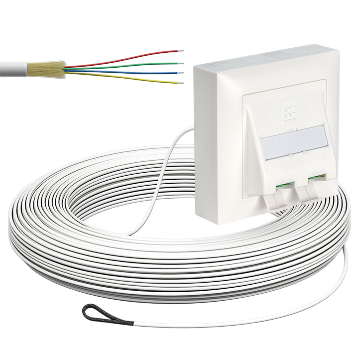 FTTH OTO AP AGRO 4xLC/APC 2xLC/APC DX G652.A2 2.3mm LSZH weiss B2ca 10m