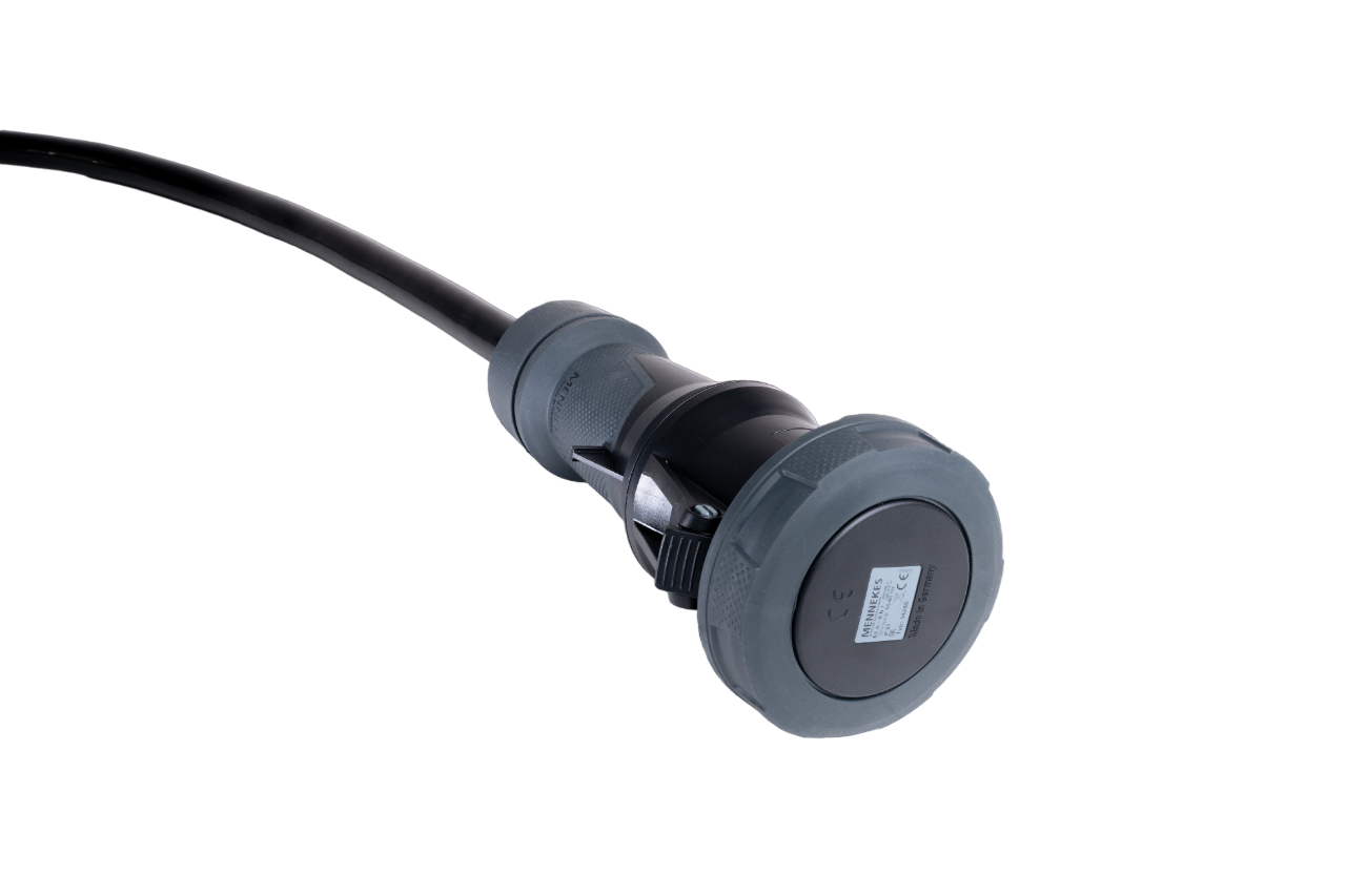 Alu Verlängerungskabel PUR Schwarz 5x16 konf. Stecker/Kupplung CEE 63A 5pol Schwarz 10m