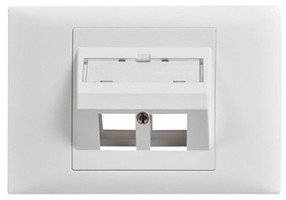 LAN BK115 Prise de sortie inclinée 2x Keystone EDIZIOdue 20 blc