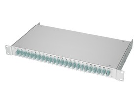 LWL 19" KEV 1HE zu ML 12xLC/Dupl. MST OM3 türkis