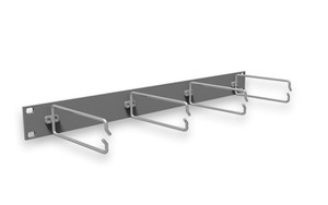 Rangierpanel 19" eloxiert 1HE mit 4 Stahlbügel 55mm