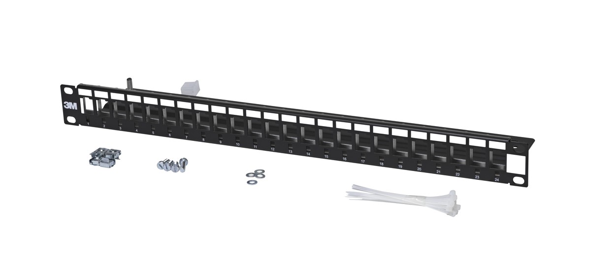 Corning Patchpanel 24 Port 1HE schwarz leer V-Serie