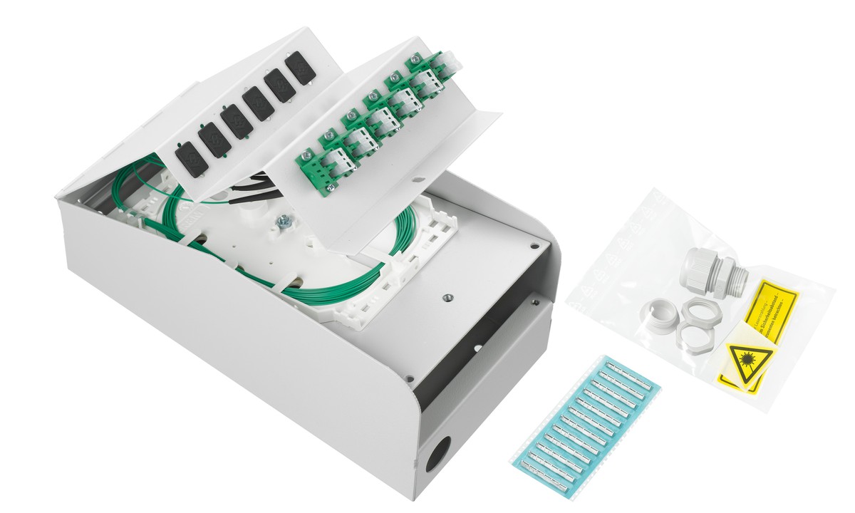 LWL AP Box abgestuft 4xLC/APC Dupl. 9/125 komp.