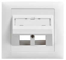 LAN BK60 Prise de sortie inclinée 2x Keystone EDIZIOdue 20 blc