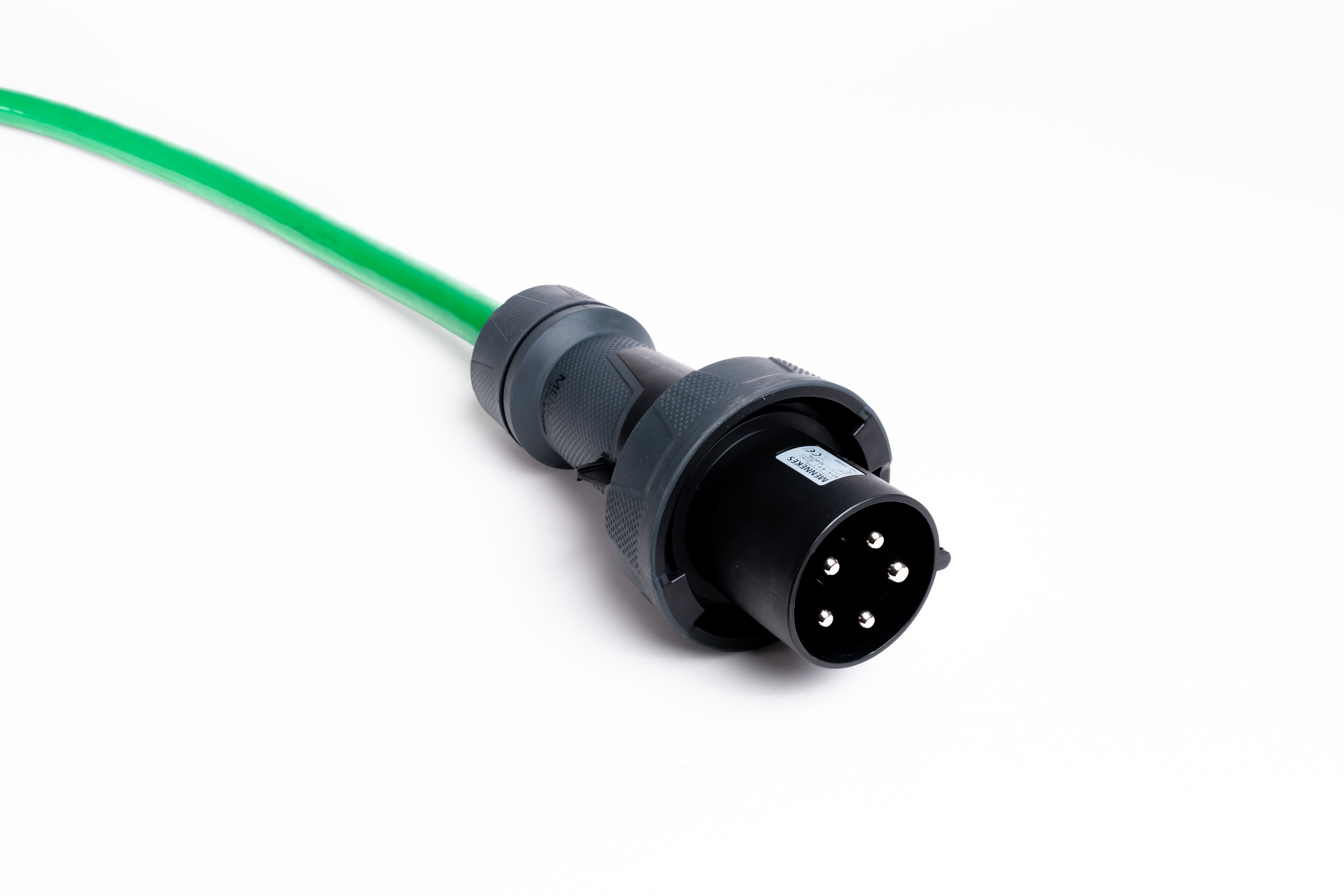 Alu Verlängerungskabel PUR Grün 5x16 konf. Stecker /Kupplung CEE 63A 5pol Schwarz 10m