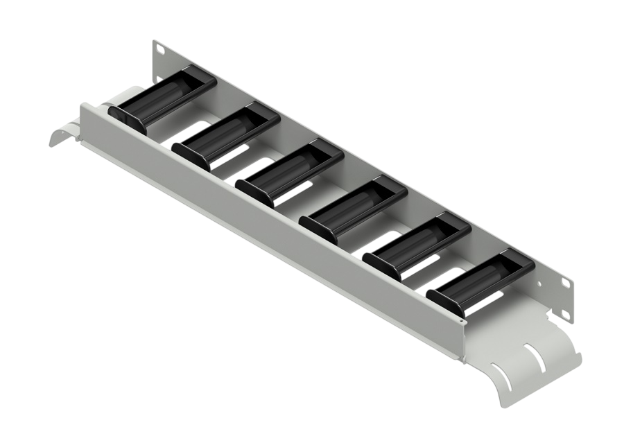 Vorbaurangierpanel 19" 1HE RAL7035 mit Radienbegrenzer